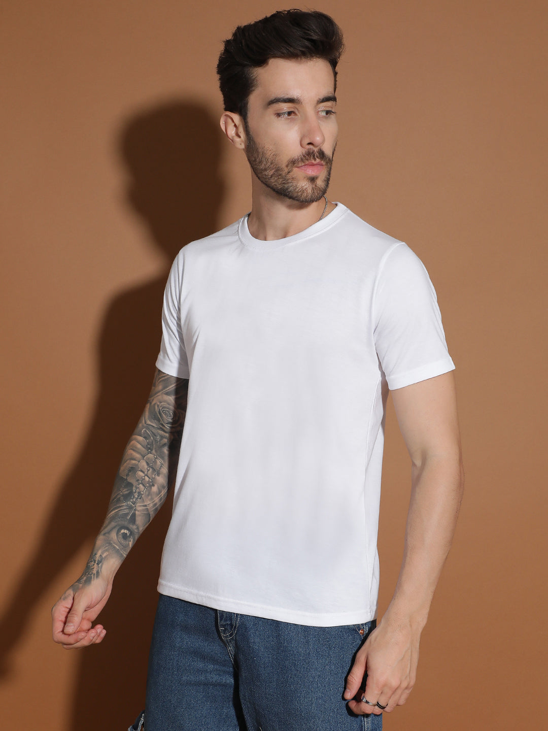 Single Jersey Round Neck Regular Fit Half Sleeve Casual T-Shirt
