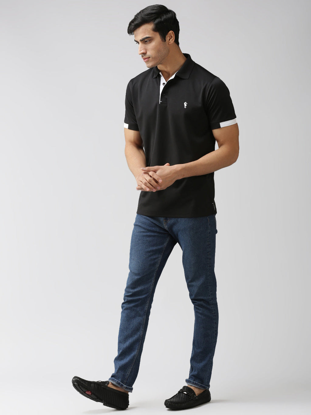 Slim Fit Polo Neck Half Sleeve T-Shirt