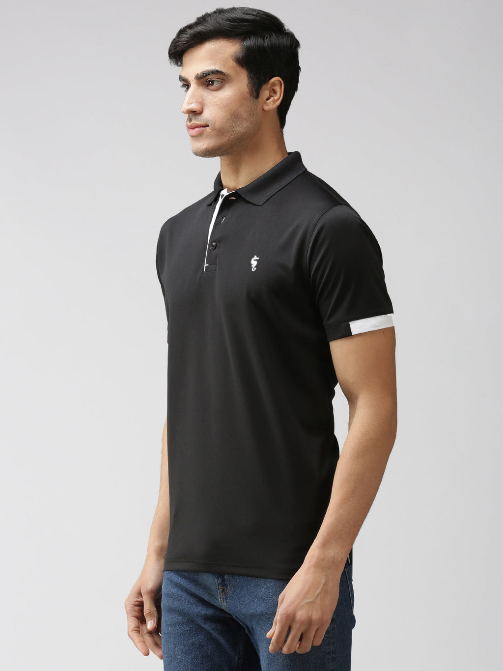 Slim Fit Polo Neck Half Sleeve T-Shirt