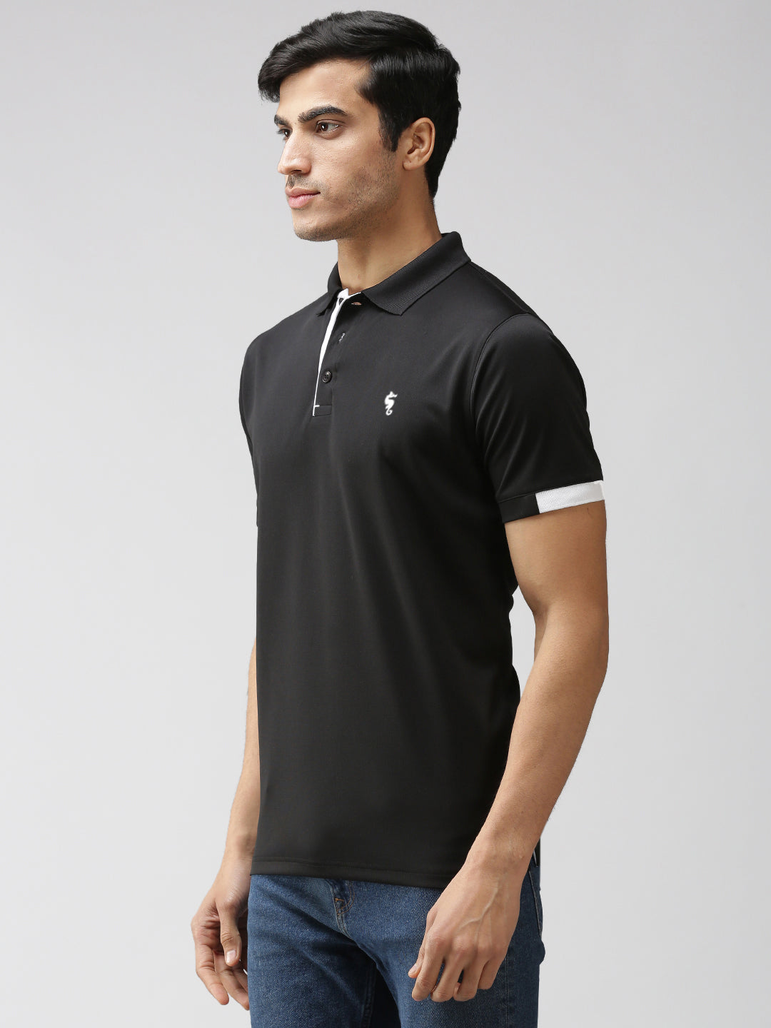 Slim Fit Polo Neck Half Sleeve T-Shirt