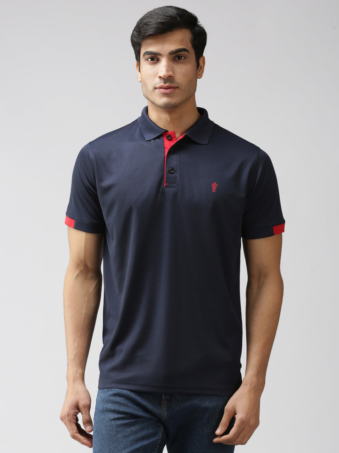 Slim Fit Polo Neck Half Sleeve T-Shirt
