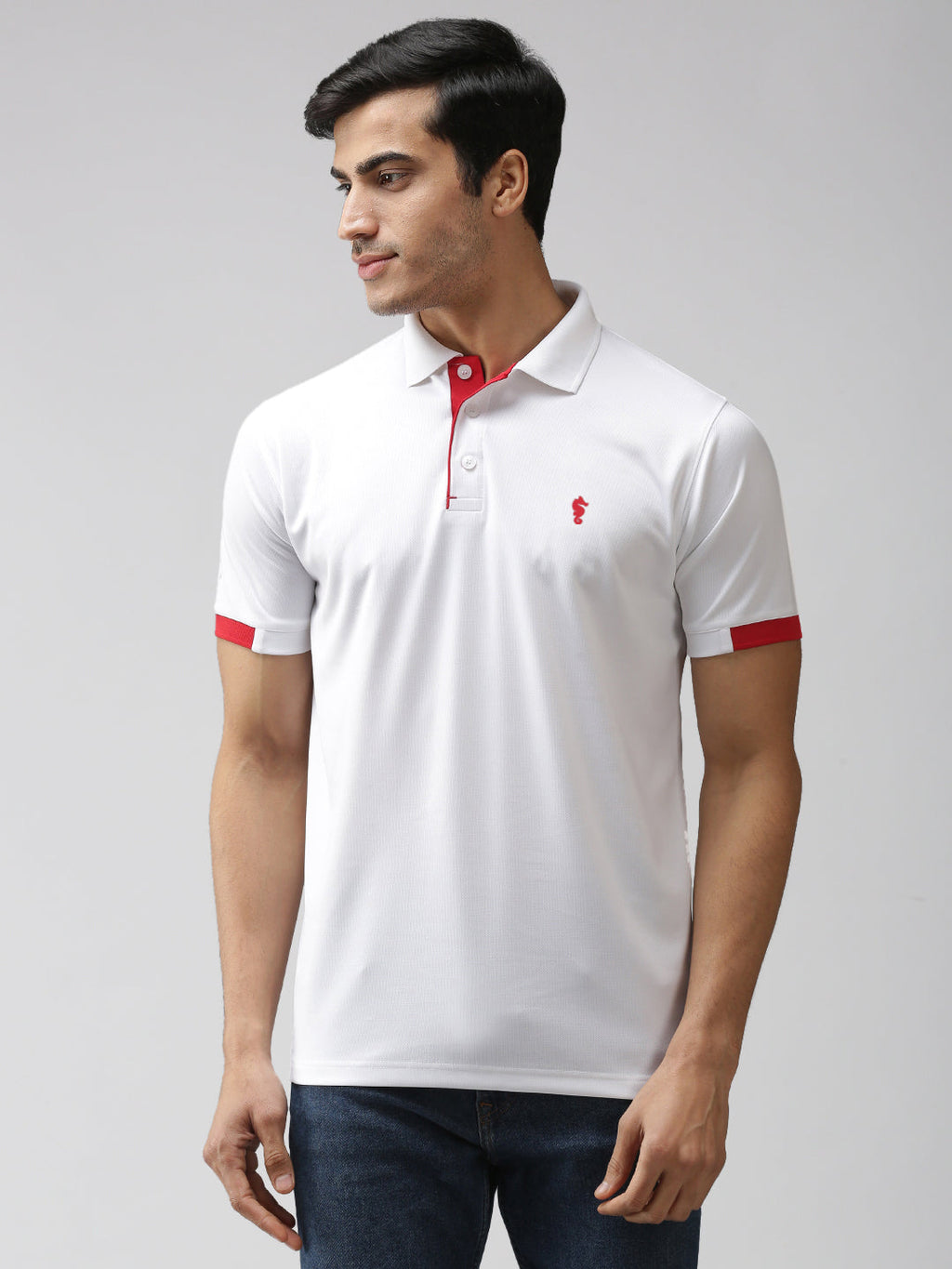 Slim Fit Polo Neck Half Sleeve T-Shirt