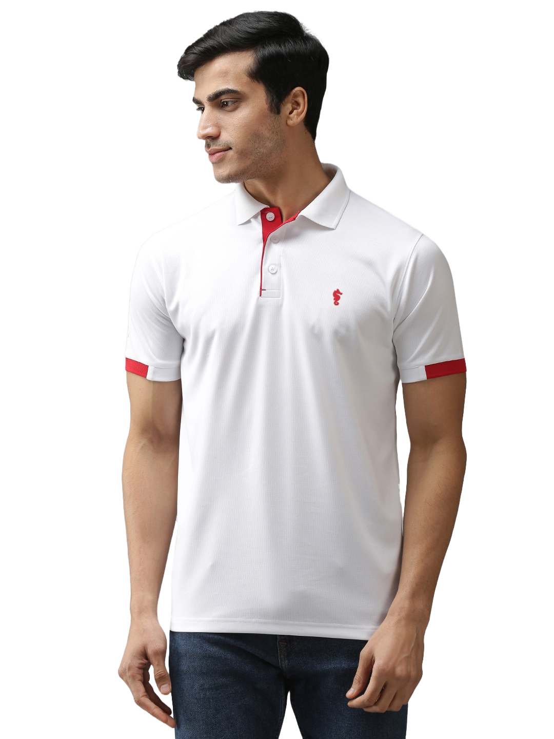 Slim Fit Polo Neck Half Sleeve T-Shirt