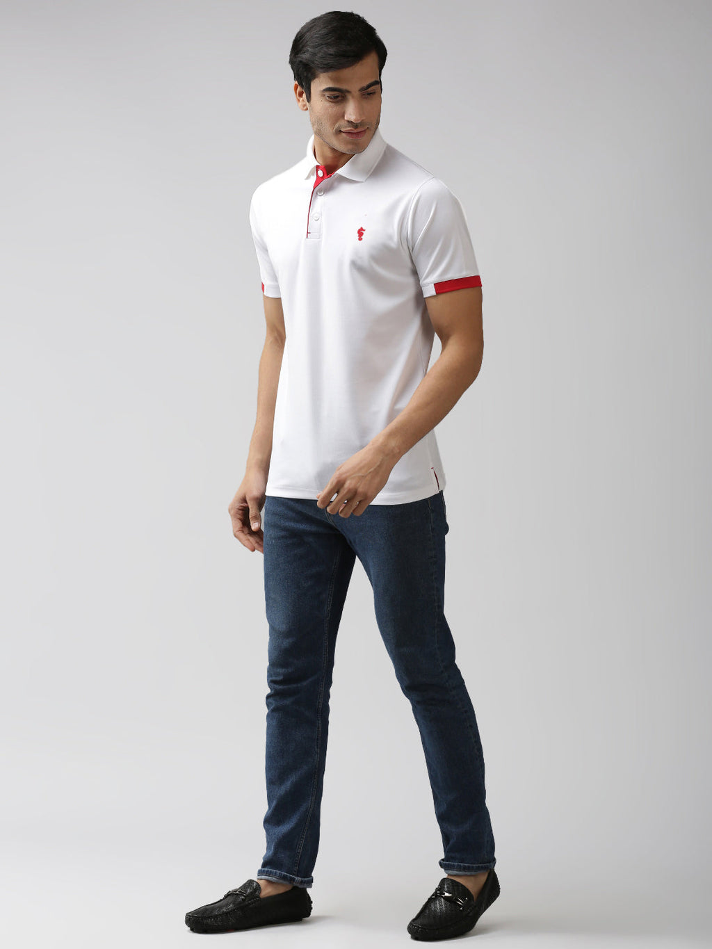 Slim Fit Polo Neck Half Sleeve T-Shirt