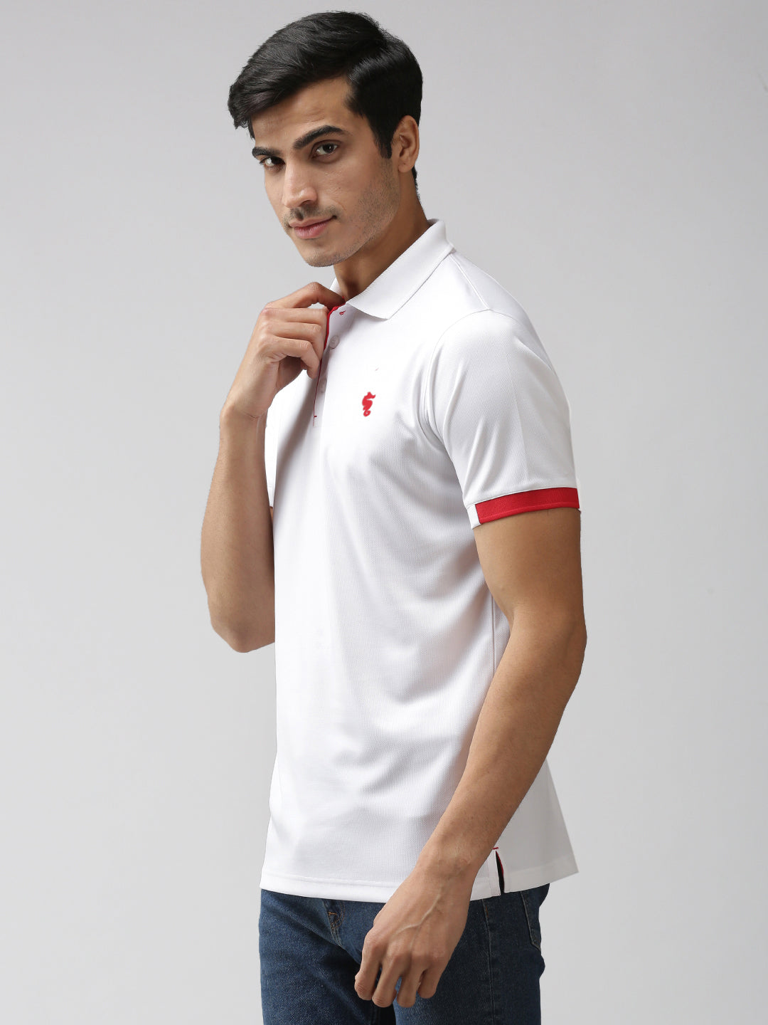Slim Fit Polo Neck Half Sleeve T-Shirt