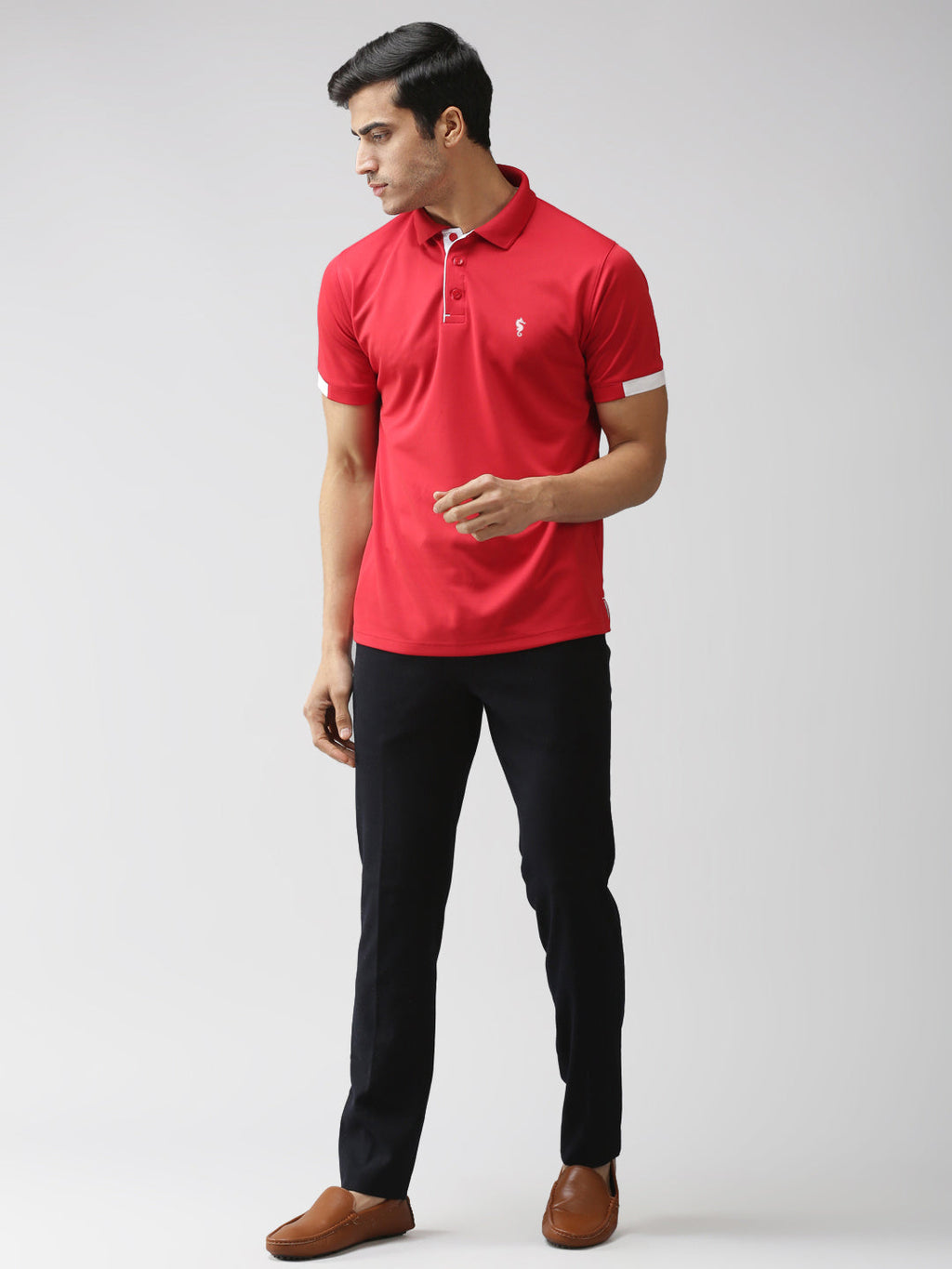 Slim Fit Polo Neck Half Sleeve T-Shirt
