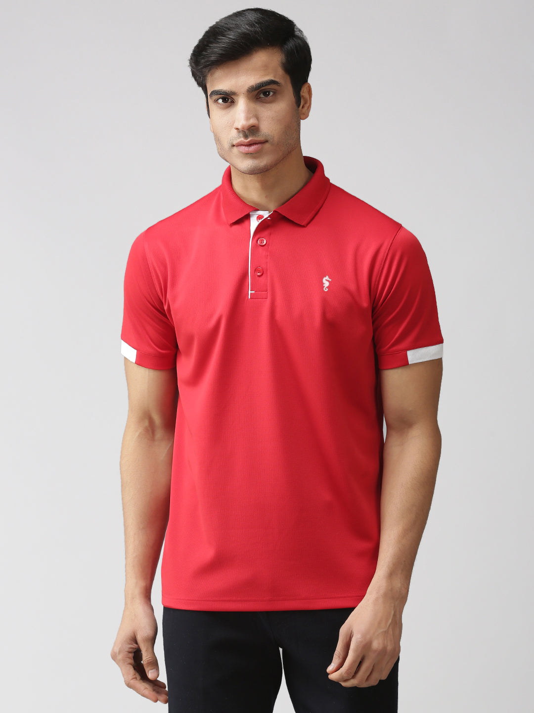 Slim Fit Polo Neck Half Sleeve T-Shirt