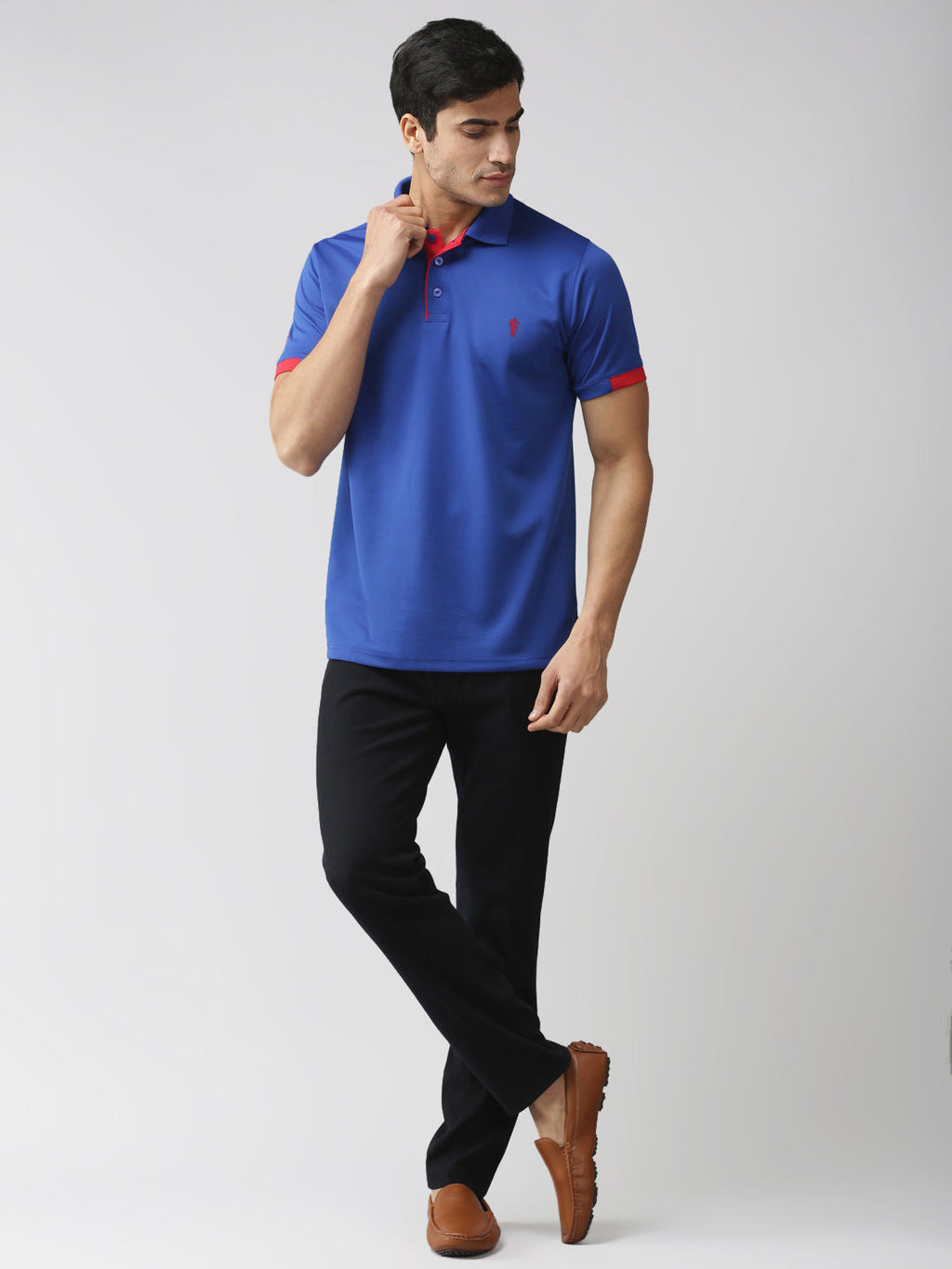 Slim Fit Polo Neck Half Sleeve T-Shirt