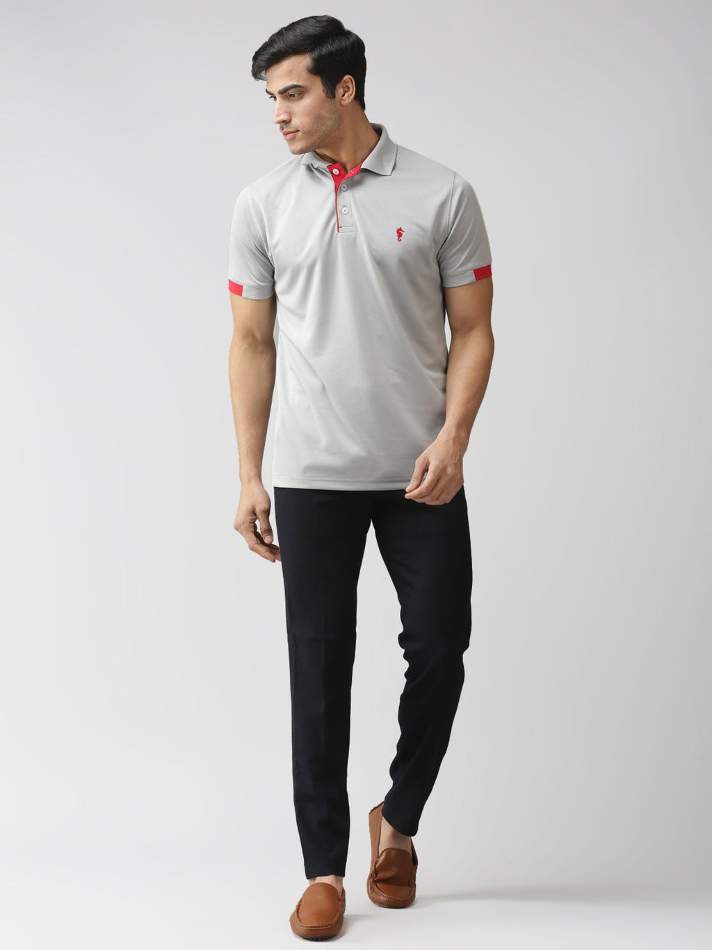 Slim Fit Polo Neck Half Sleeve T-Shirt
