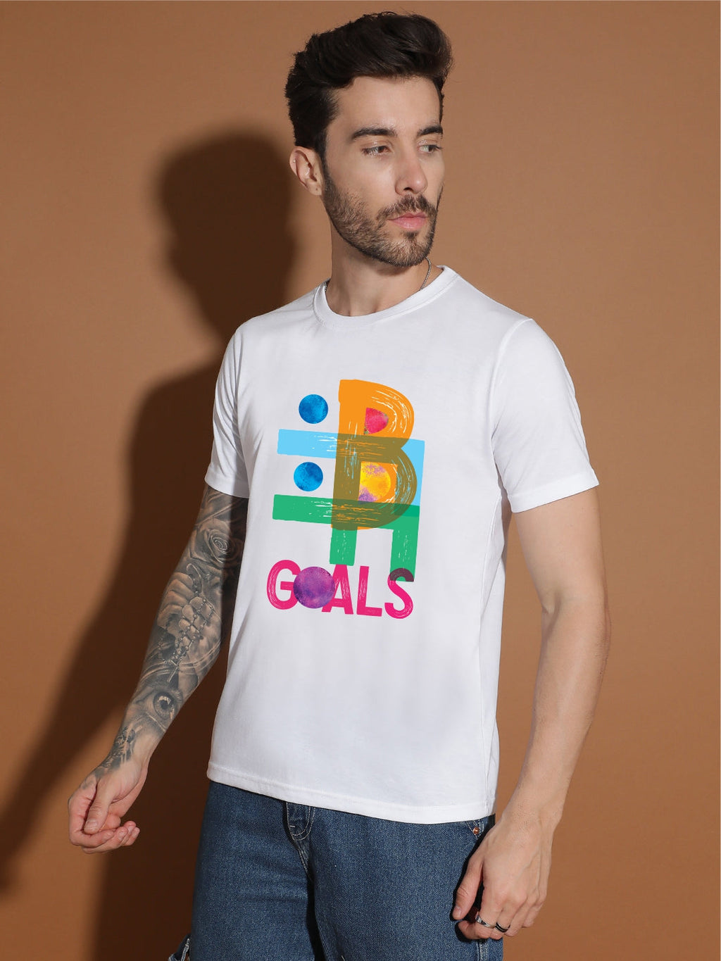 Breezer Tribe Round Neck Cotton T-Shirt for Men | Regular Fit, Half Sleeves, Casual Printed Style