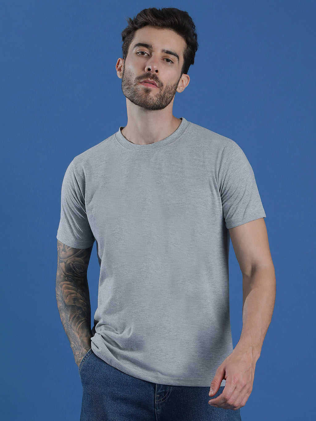 Single Jersey Round Neck Regular Fit Half Sleeve Casual T-Shirt
