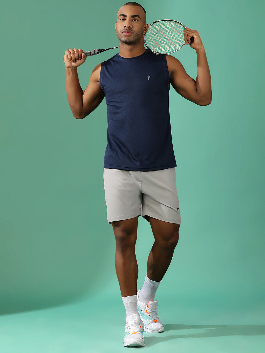 Sleeveless Sweat-Absorbing Gym Co-Ord Set with Pockets.