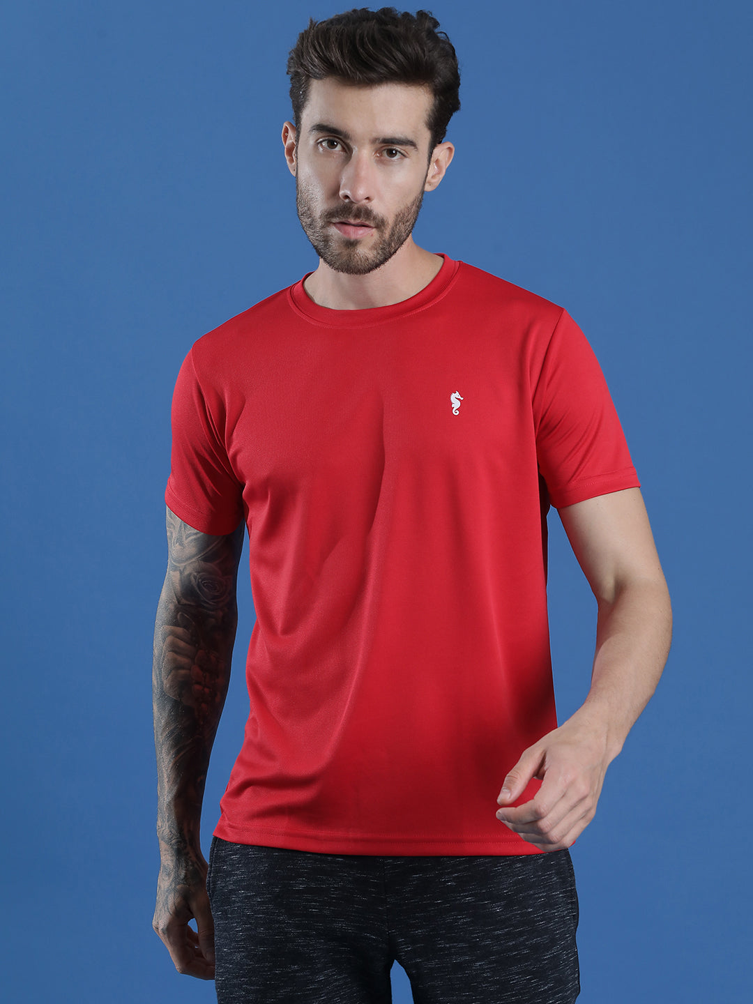 Slim Fit Half Sleeve Round Neck T-Shirt