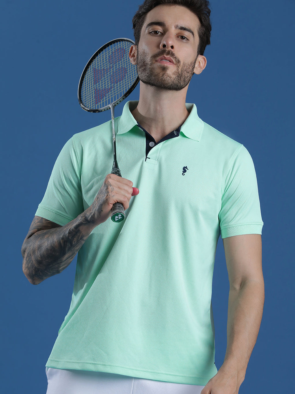 Dryfit Textured Structured Polo Neck Half Sleeve Casual T-Shirt