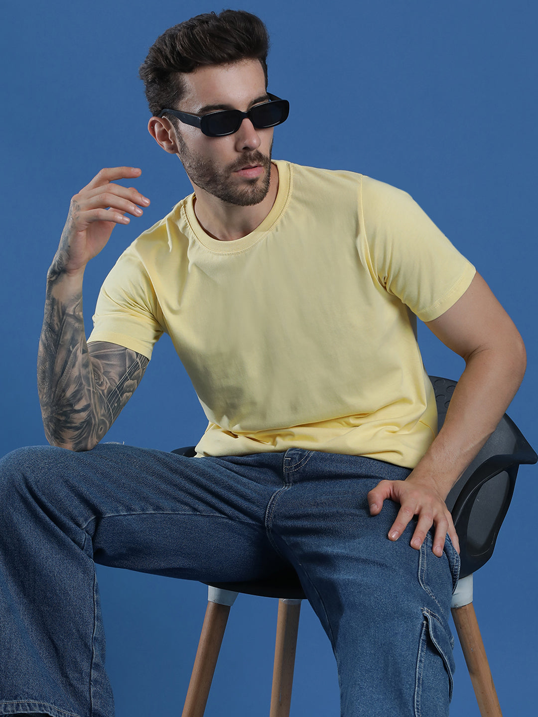 Single Jersey Round Neck Regular Fit Half Sleeve Casual T-Shirt