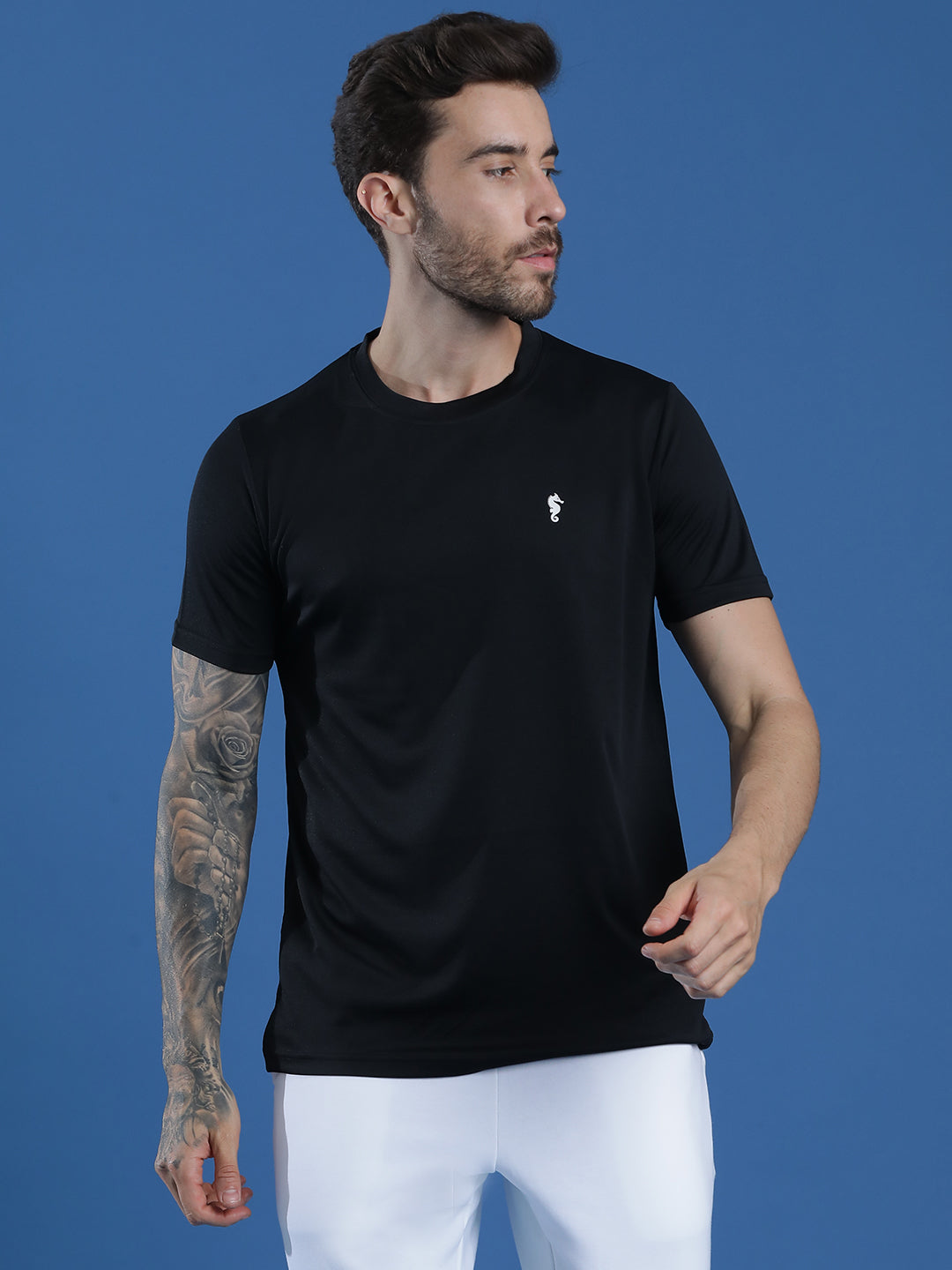 Slim Fit Half Sleeve Round Neck T-Shirt