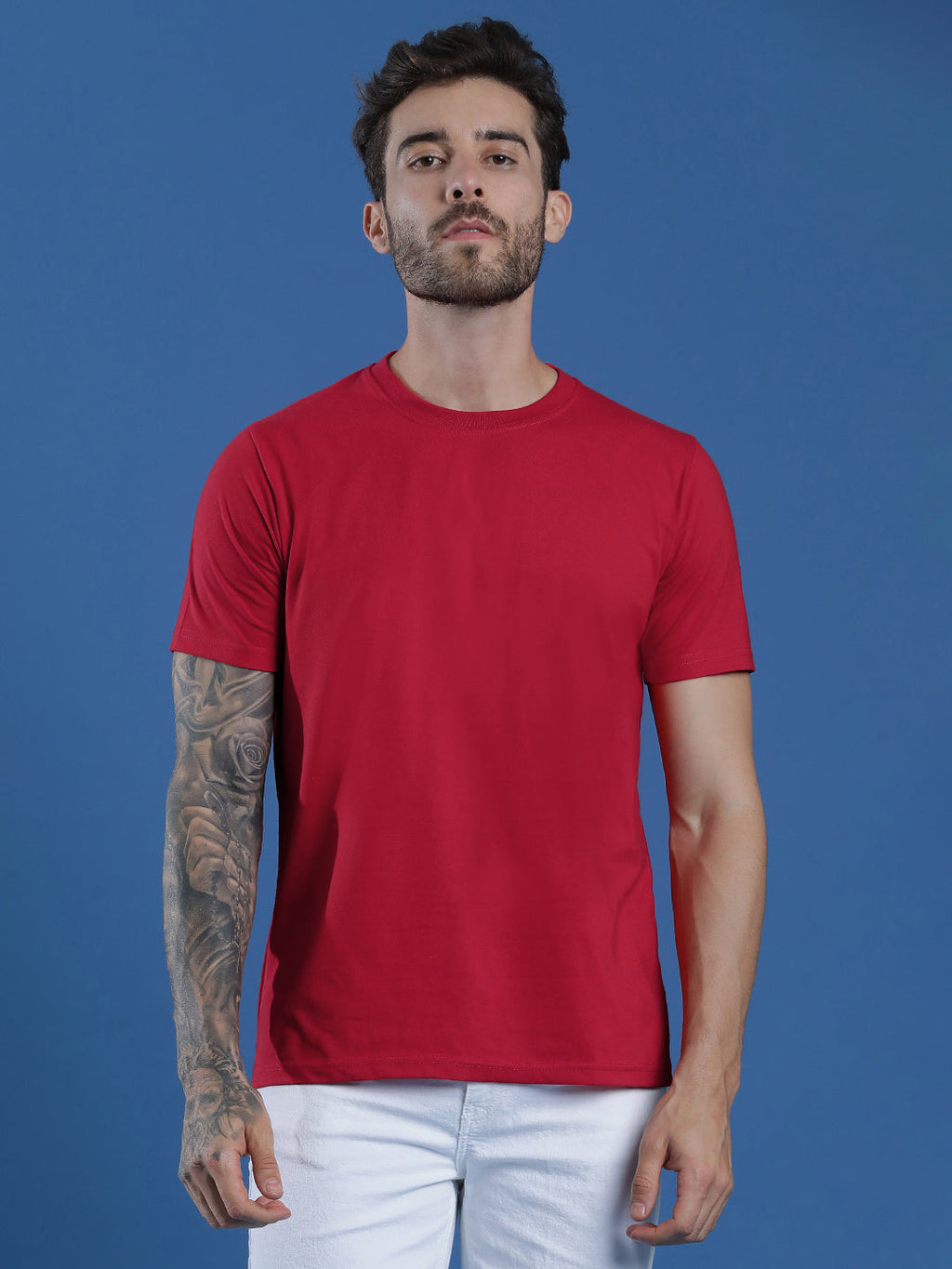 Single Jersey Round Neck Regular Fit Half Sleeve Casual T-Shirt