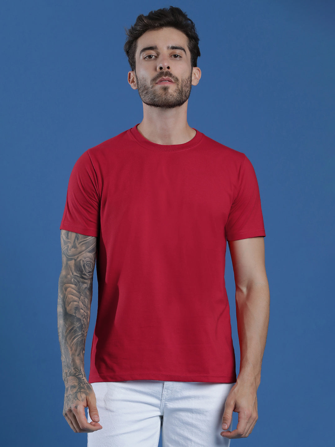 Single Jersey Round Neck Regular Fit Half Sleeve Casual T-Shirt
