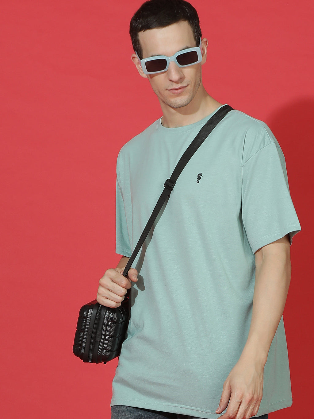 Single Jersey Oversized Round Neck Drop Shoulder Half Sleeve T-Shirt