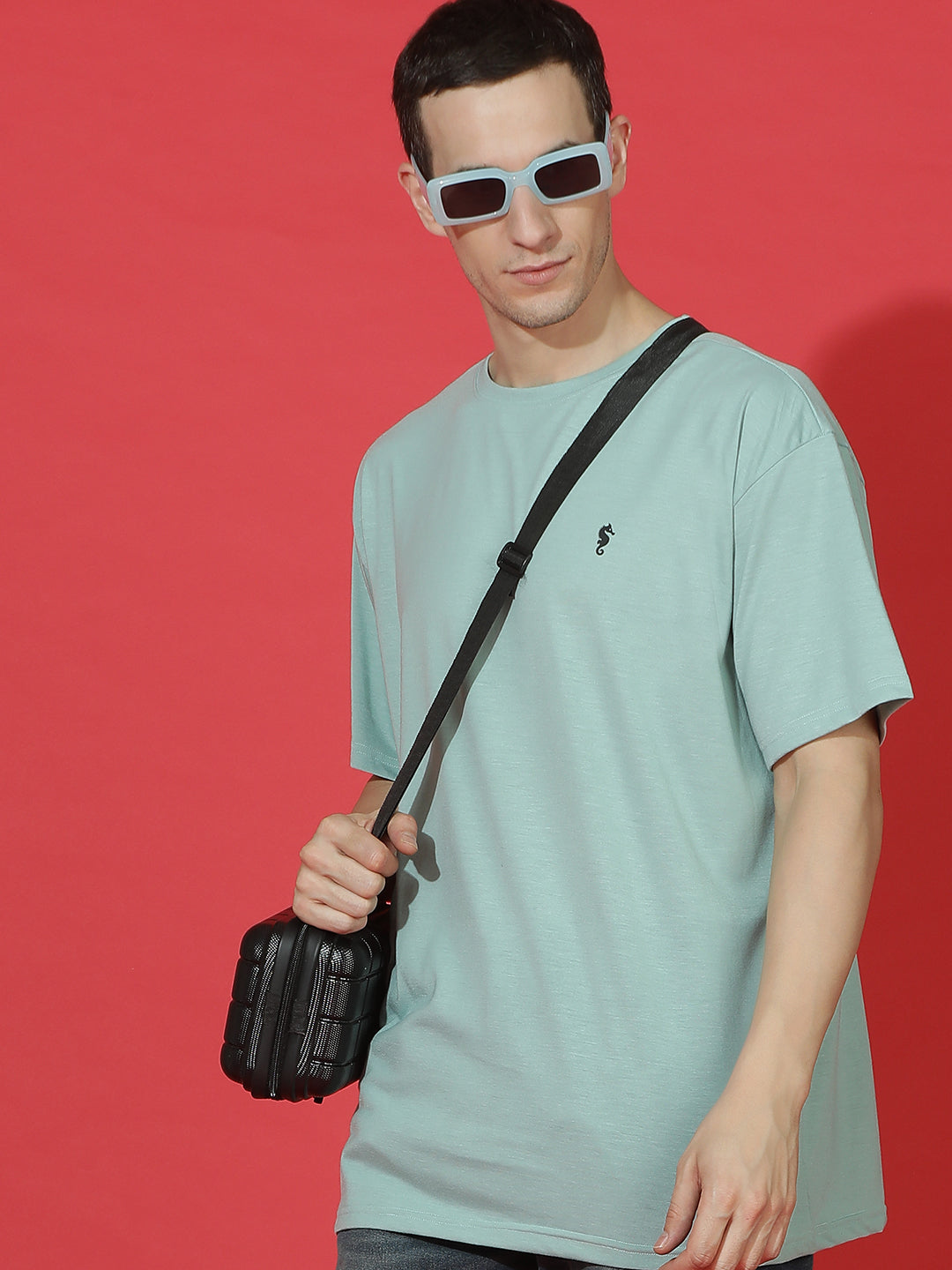 Single Jersey Oversized Round Neck Drop Shoulder Half Sleeve T-Shirt