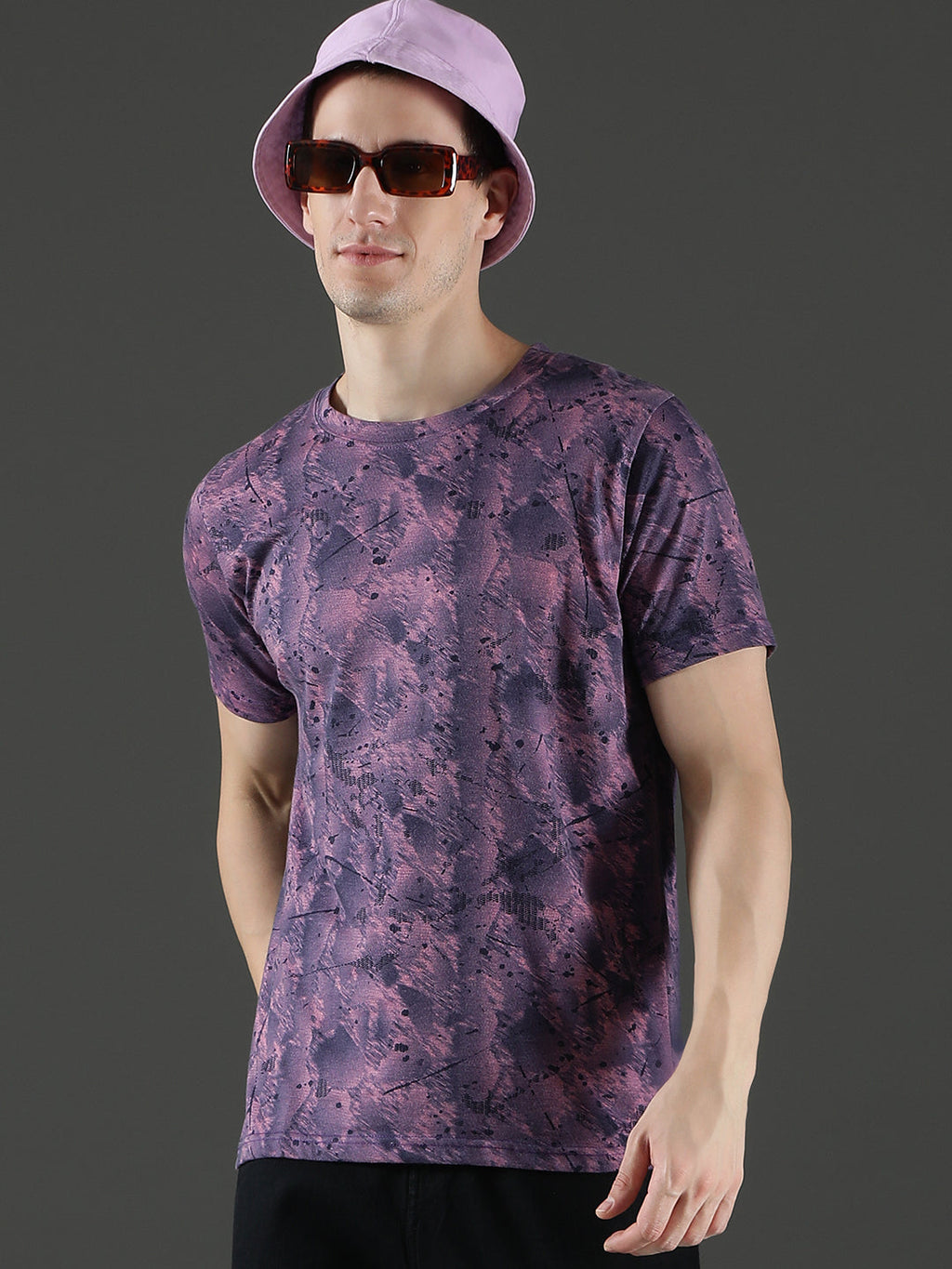 Single Jersey Round Neck Slim Fit Printed Half Sleeve T-Shirt