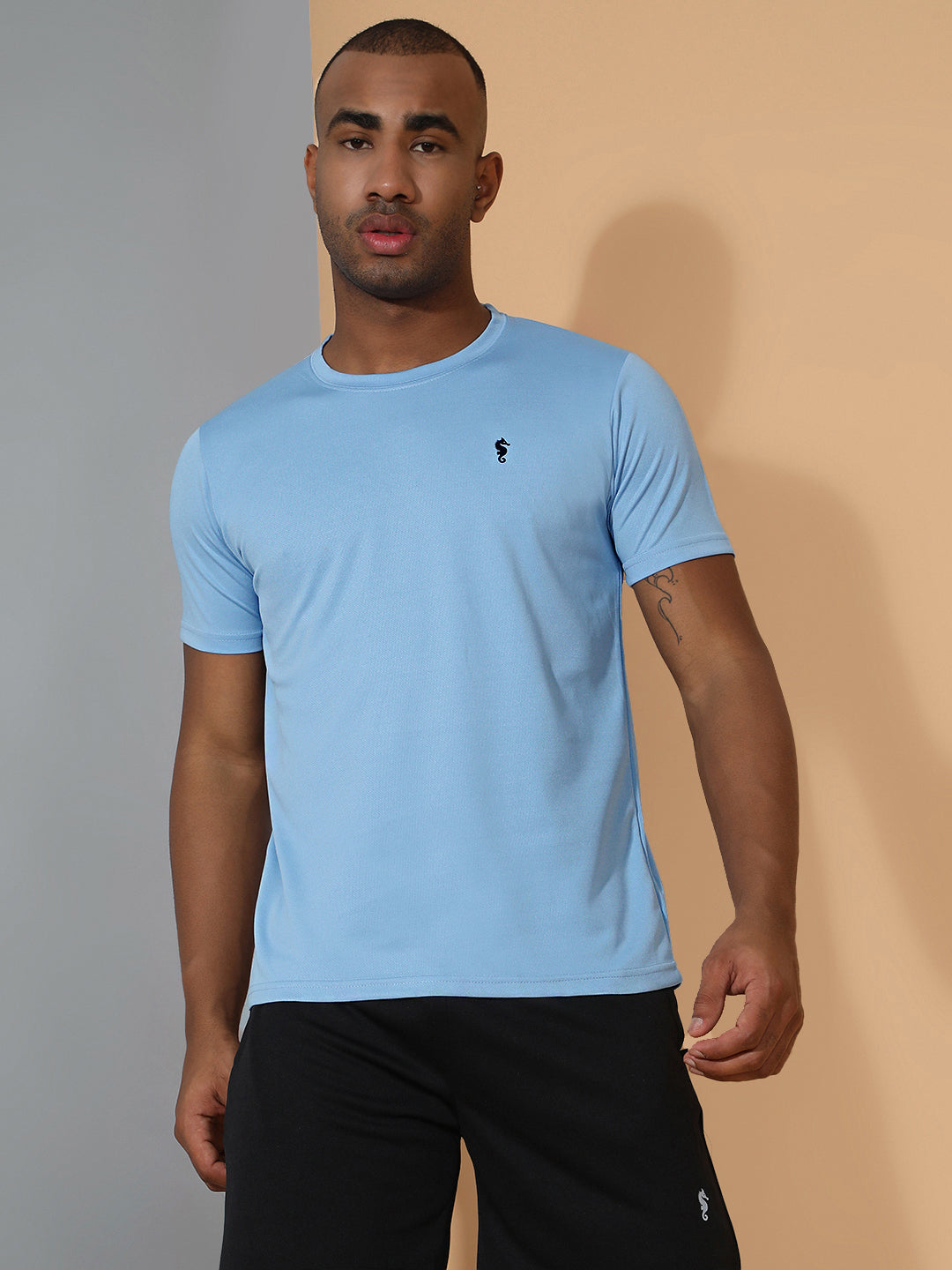 Slim Fit Half Sleeve Round Neck T-Shirt