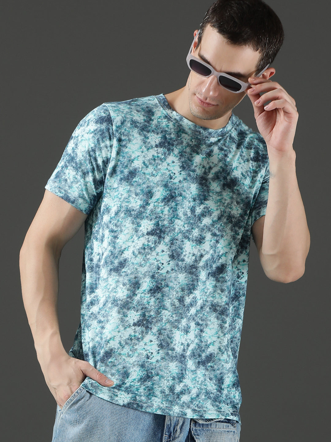 Single Jersey Round Neck Slim Fit Printed Half Sleeve T-Shirt