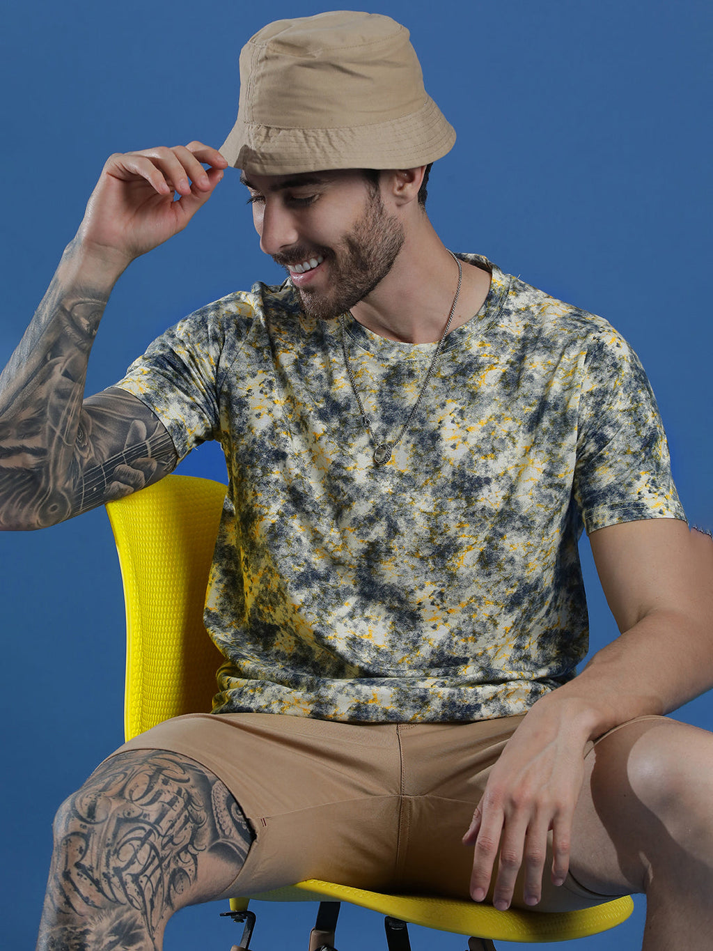 Single Jersey Round Neck Slim Fit Printed Half Sleeve T-Shirt