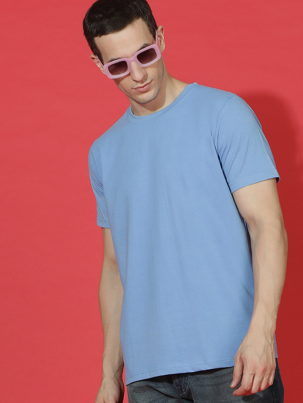 Single Jersey Round Neck Regular Fit Half Sleeve Casual T-Shirt