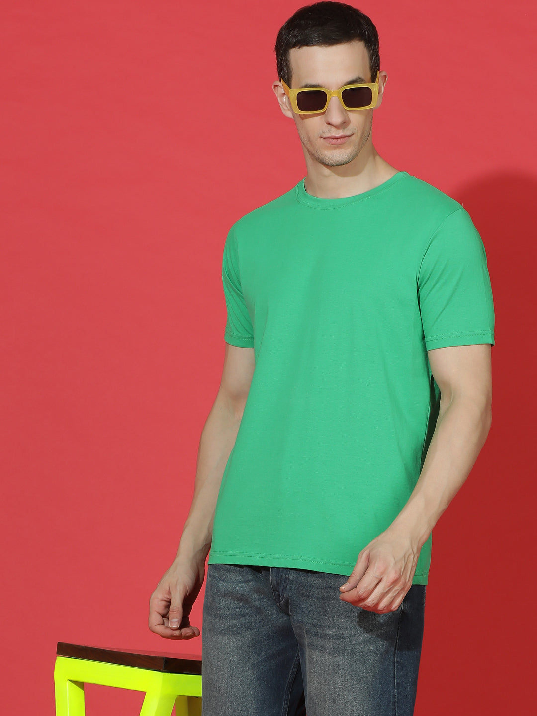 Single Jersey Round Neck Regular Fit Half Sleeve Casual T-Shirt