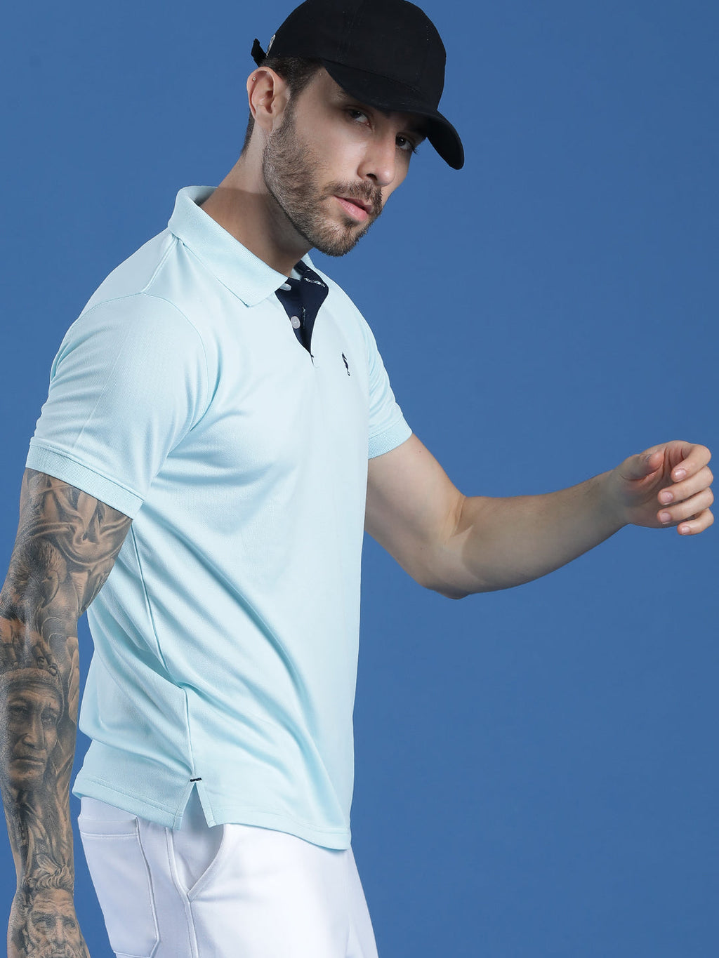 Dryfit Textured Structured Polo Neck Half Sleeve Casual T-Shirt