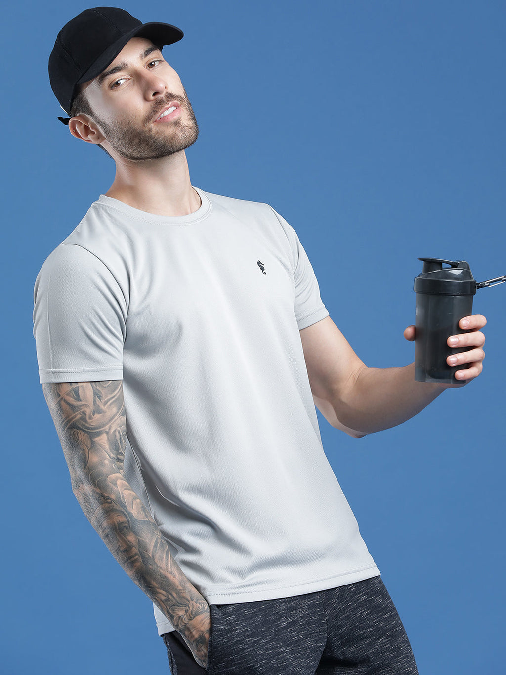 Slim Fit Half Sleeve Round Neck T-Shirt