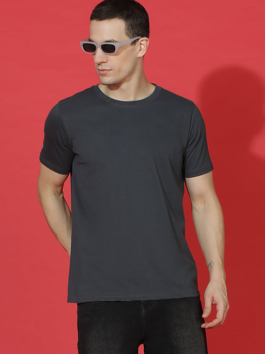 Single Jersey Round Neck Regular Fit Half Sleeve Casual T-Shirt