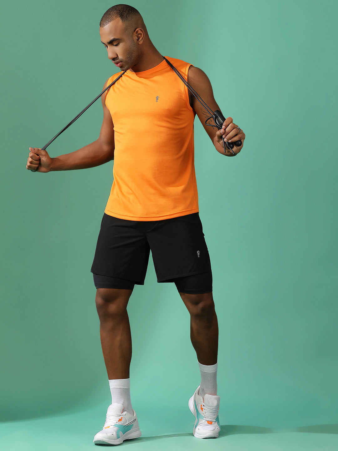 Sleeveless Sweat-Absorbing Gym Co-Ord Set with Pockets.