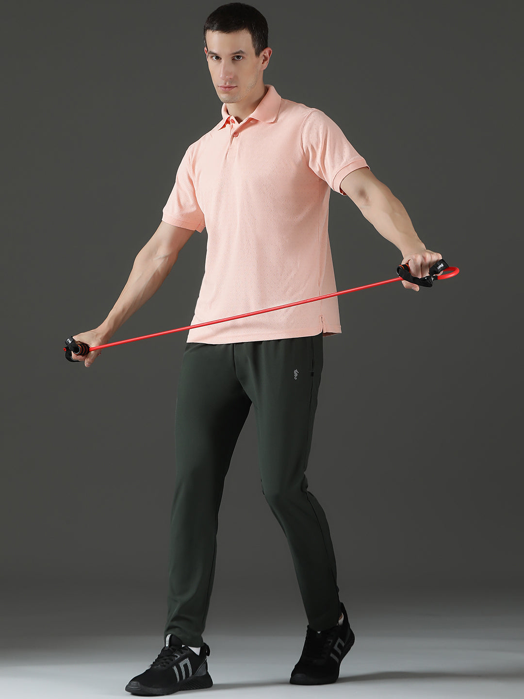 Dryfit Polyester Jacquard Textured Polo Neck Half Sleeve T-Shirt