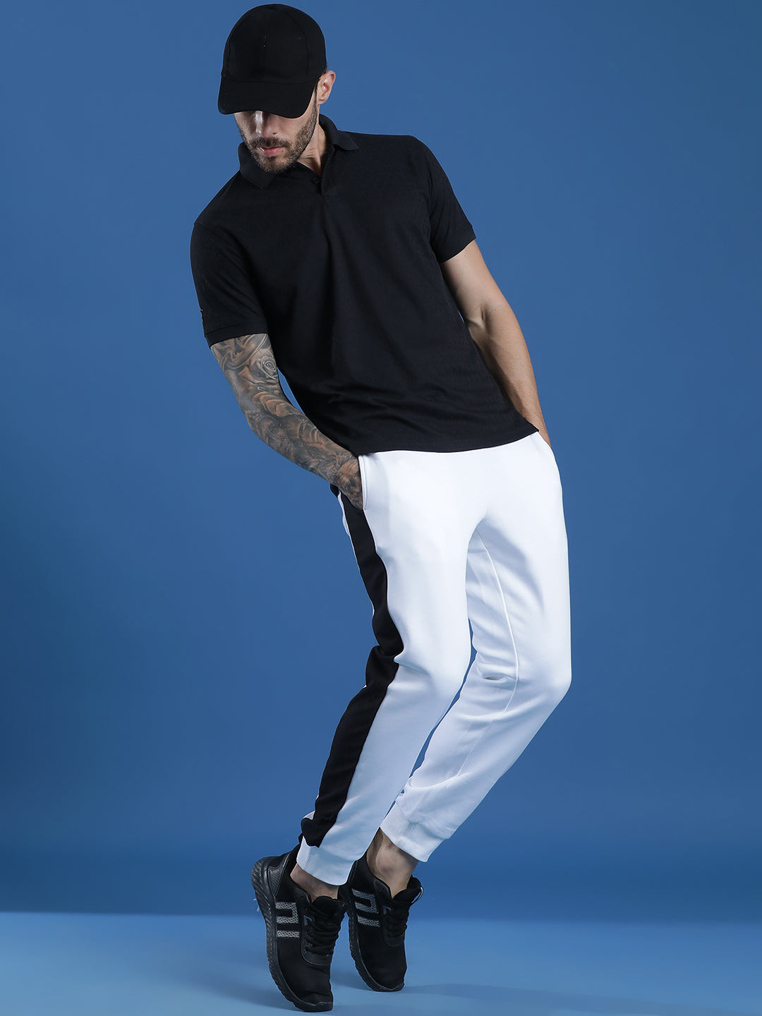 Dryfit Polyester Jacquard Textured Polo Neck Half Sleeve T-Shirt