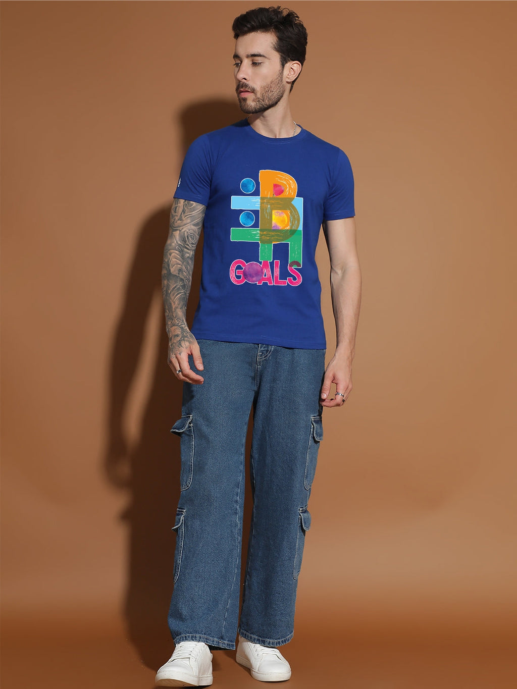 Breezer Tribe Round Neck Cotton T-Shirt for Men | Regular Fit, Half Sleeves, Casual Printed Style
