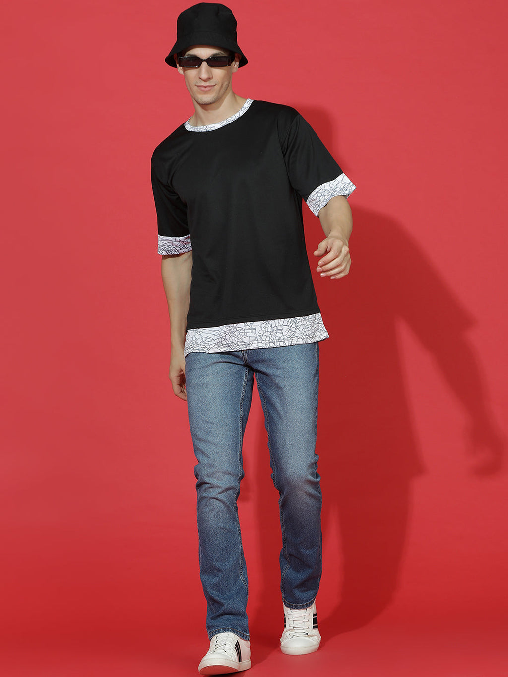 Single Jersey Oversized Round Neck Drop Shoulder Casual T-Shirt