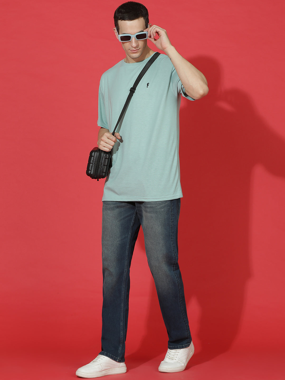 Single Jersey Oversized Round Neck Drop Shoulder Half Sleeve T-Shirt