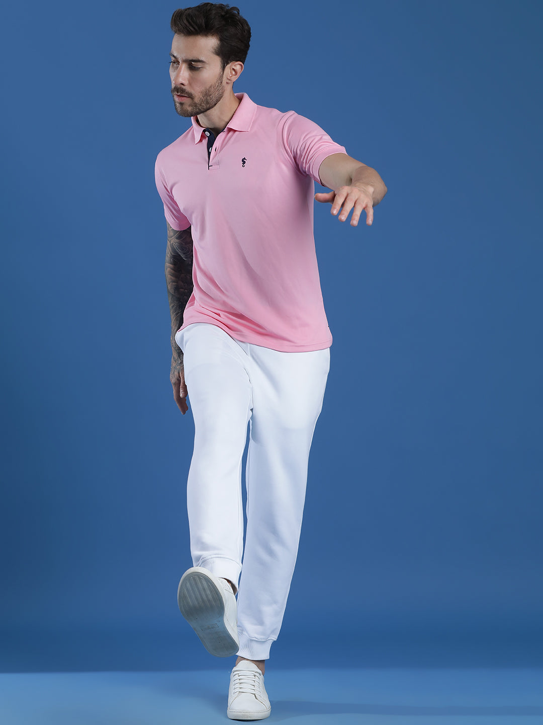Dryfit Textured Structured Polo Neck Half Sleeve Casual T-Shirt