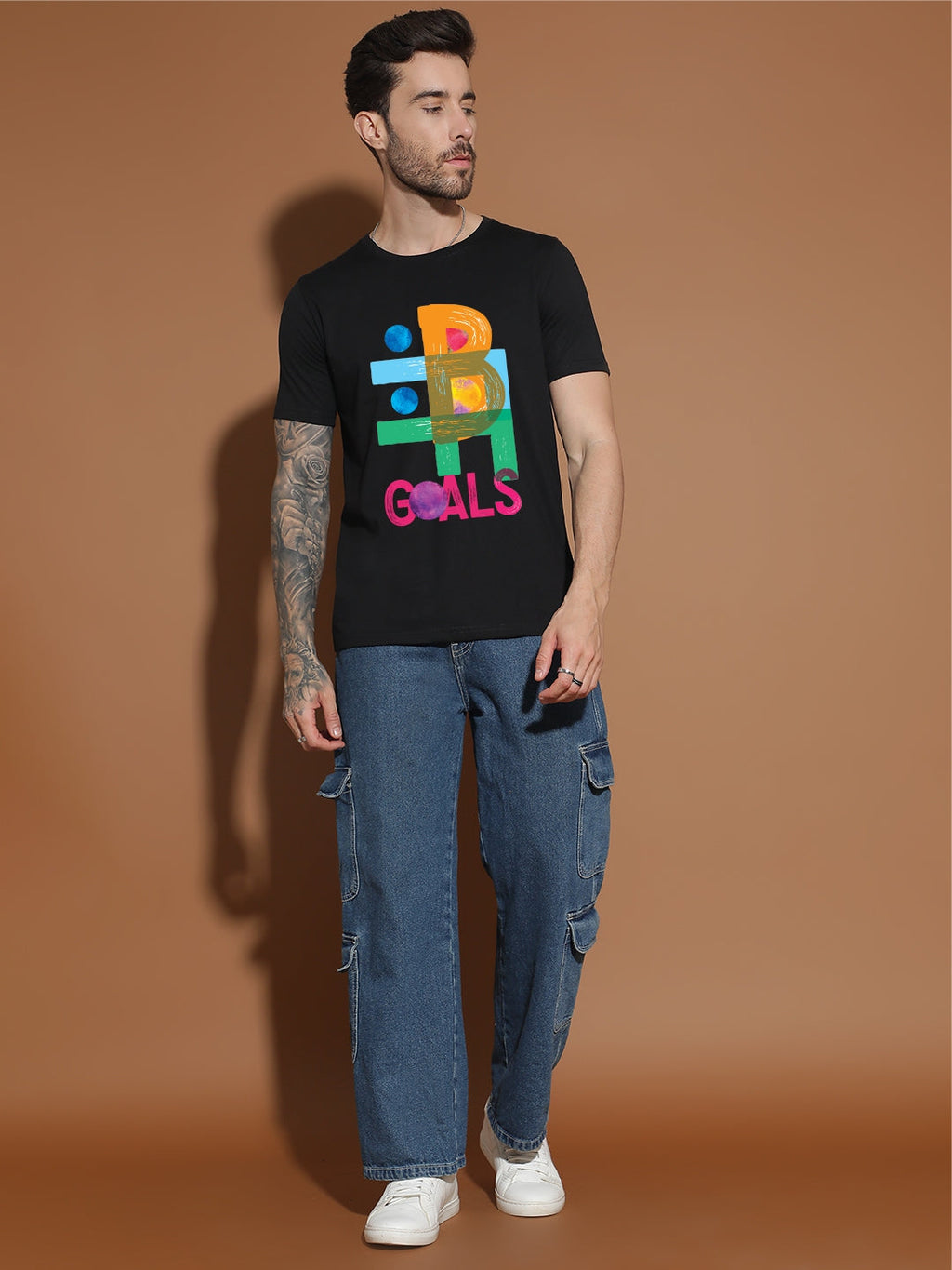 Breezer Tribe Round Neck Cotton T-Shirt for Men | Regular Fit, Half Sleeves, Casual Printed Style