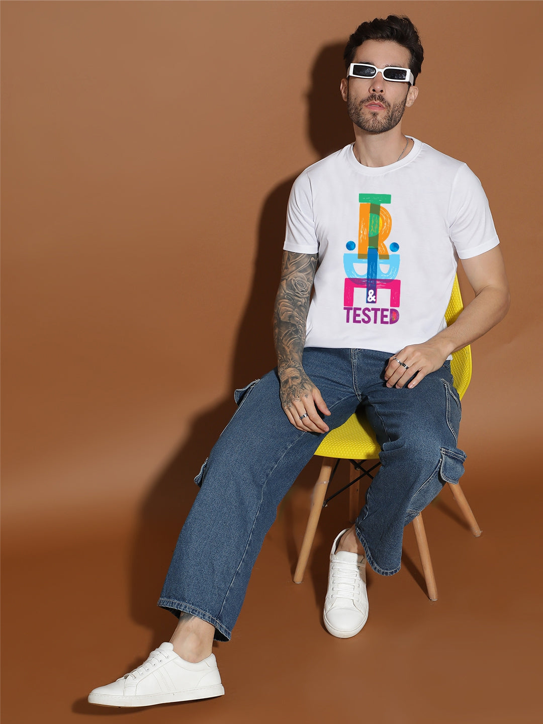 Breezer Tribe Men’s Cotton Single Jersey Round Neck Regular Fit Printed Half Sleeve Casual T-Shirt