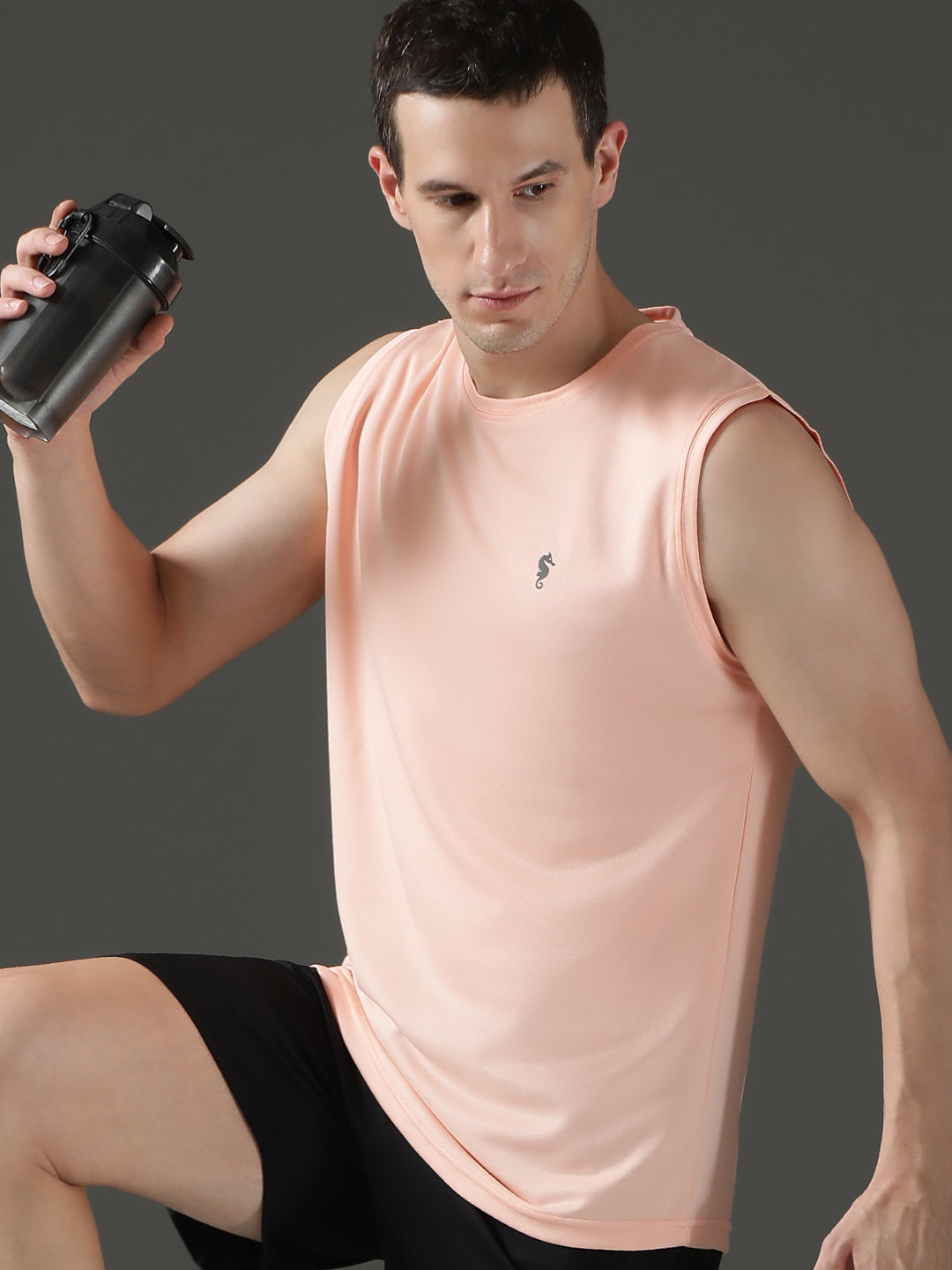 Sleeveless Sweat-Absorbing Gym Co-Ord Set with Pockets.