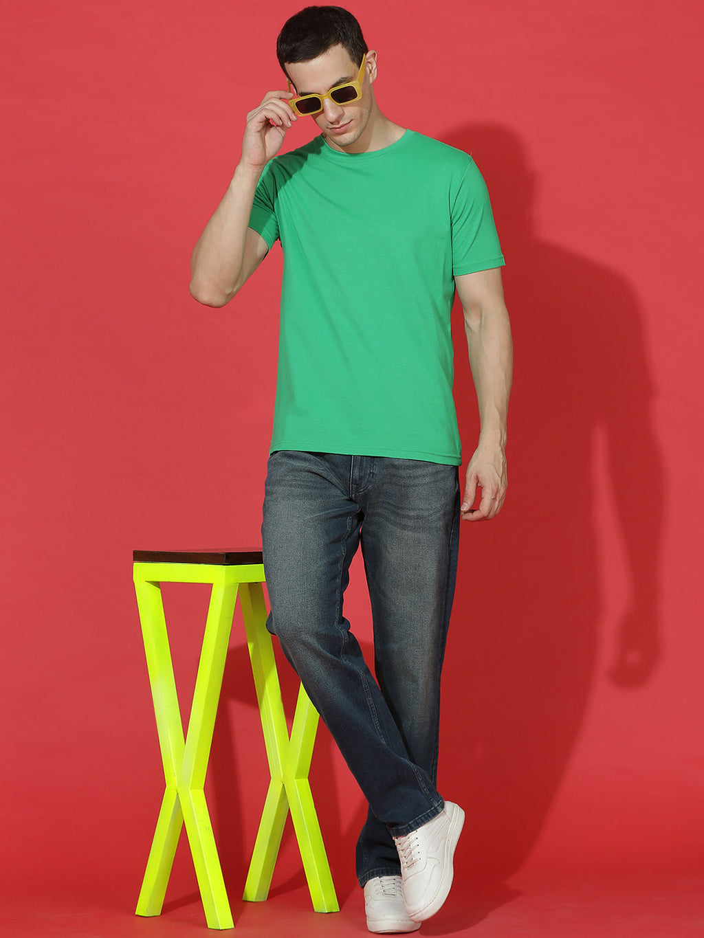 Single Jersey Round Neck Regular Fit Half Sleeve Casual T-Shirt