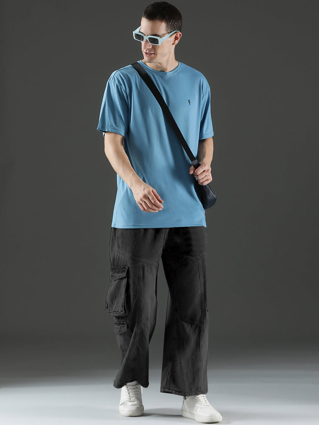 Single Jersey Oversized Round Neck Drop Shoulder Half Sleeve T-Shirt