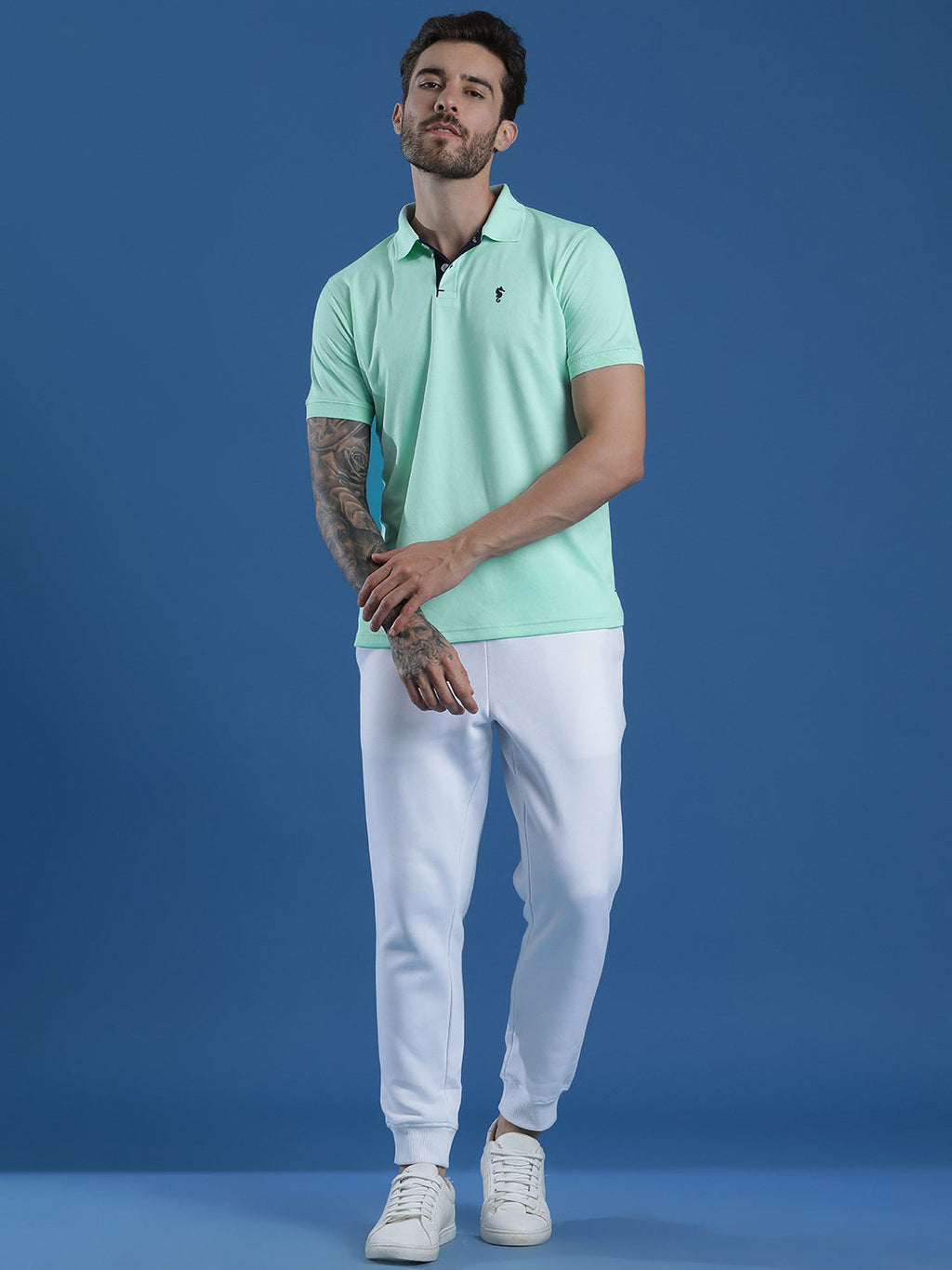 Dryfit Textured Structured Polo Neck Half Sleeve Casual T-Shirt