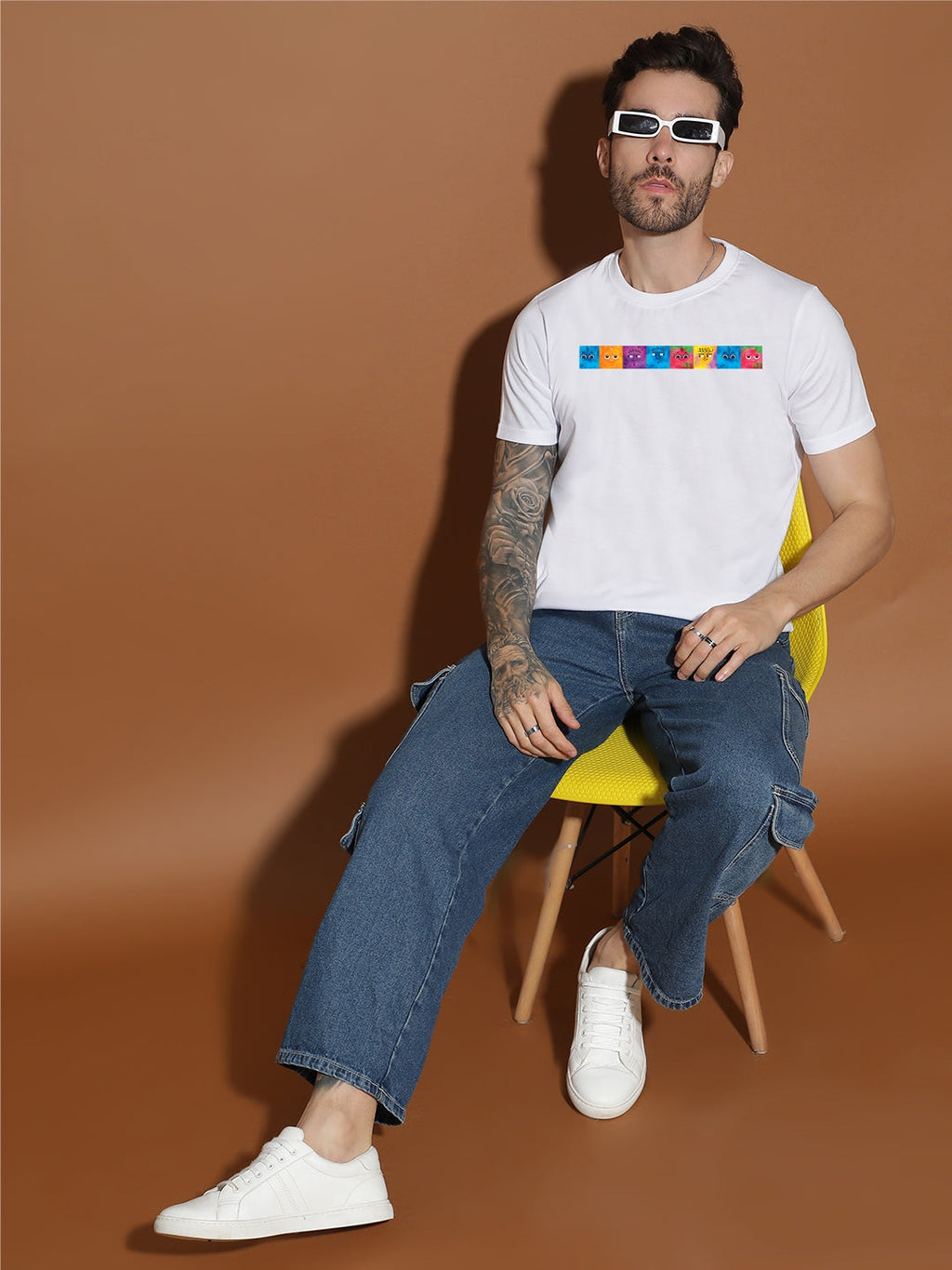 Breezer Tribe Men’s Cotton Jersey Half Sleeve Round Neck Regular Fit Printed Casual Tee
