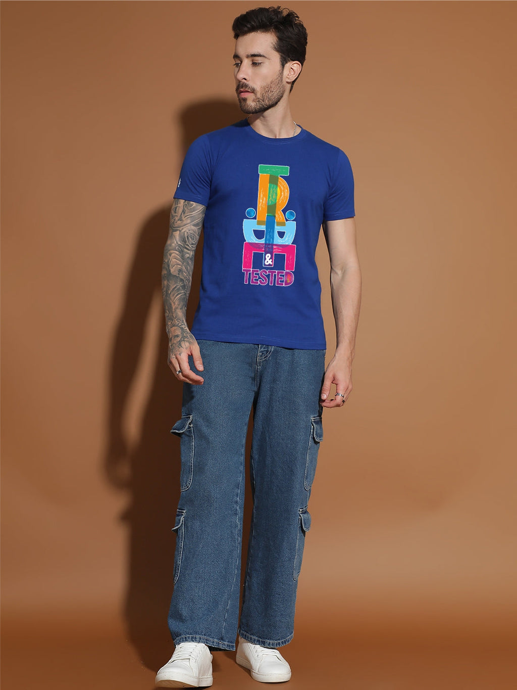 Breezer Tribe Men’s Cotton Single Jersey Round Neck Regular Fit Printed Half Sleeve Casual T-Shirt