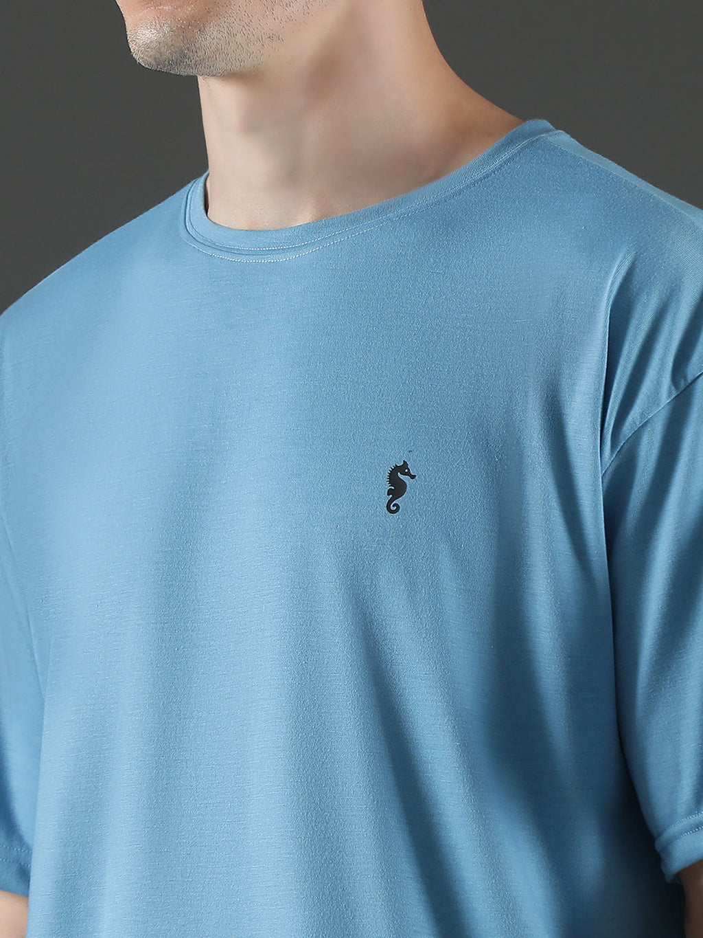 Single Jersey Oversized Round Neck Drop Shoulder Half Sleeve T-Shirt