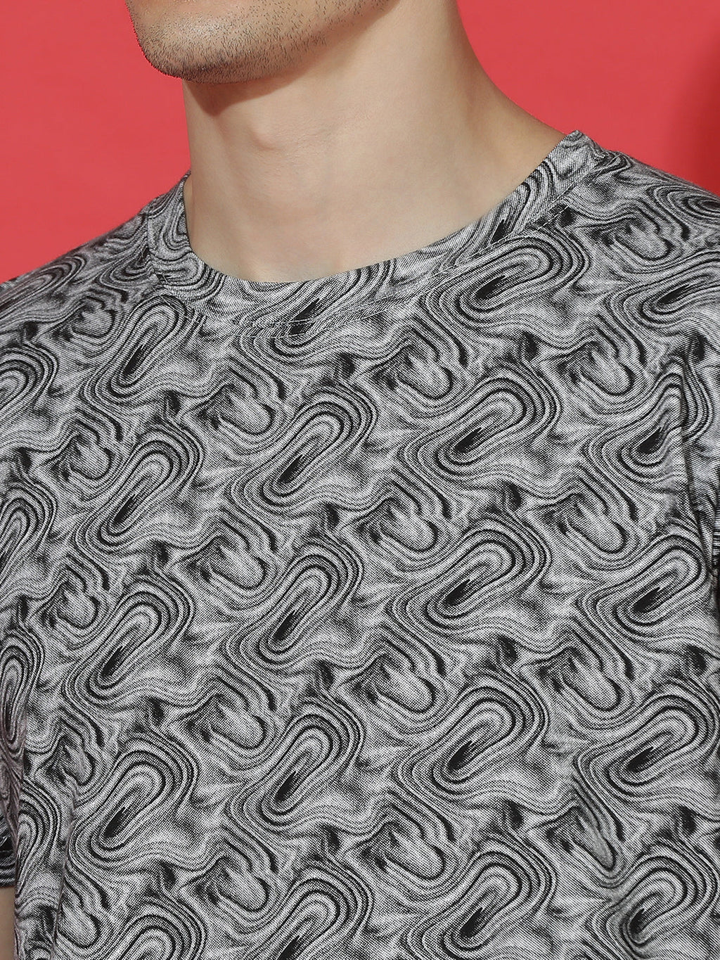 Single Jersey Round Neck Slim Fit Printed Half Sleeve T-Shirt